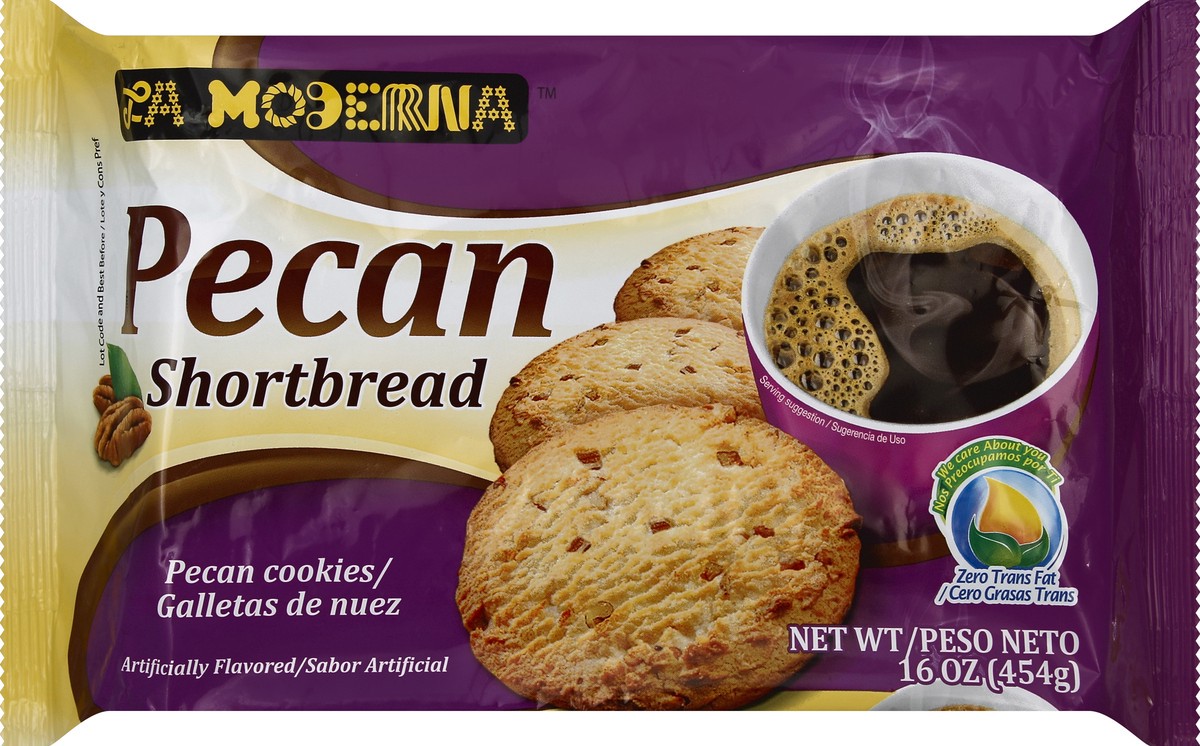 slide 5 of 5, La Moderna Pecan Shortbread Cookies, 16 oz