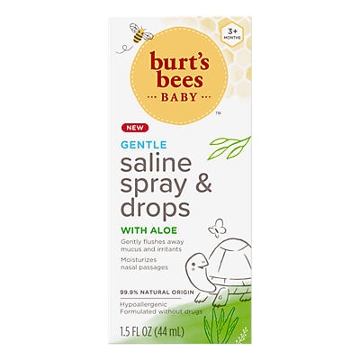 slide 1 of 1, Burt's Bees Baby Gentle Saline Spray & Drops With Aloe, 1.5 oz