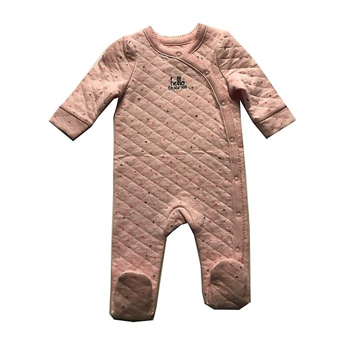 slide 1 of 1, Sterling Baby Preemie Hello Quilted Footie - Pink, 1 ct