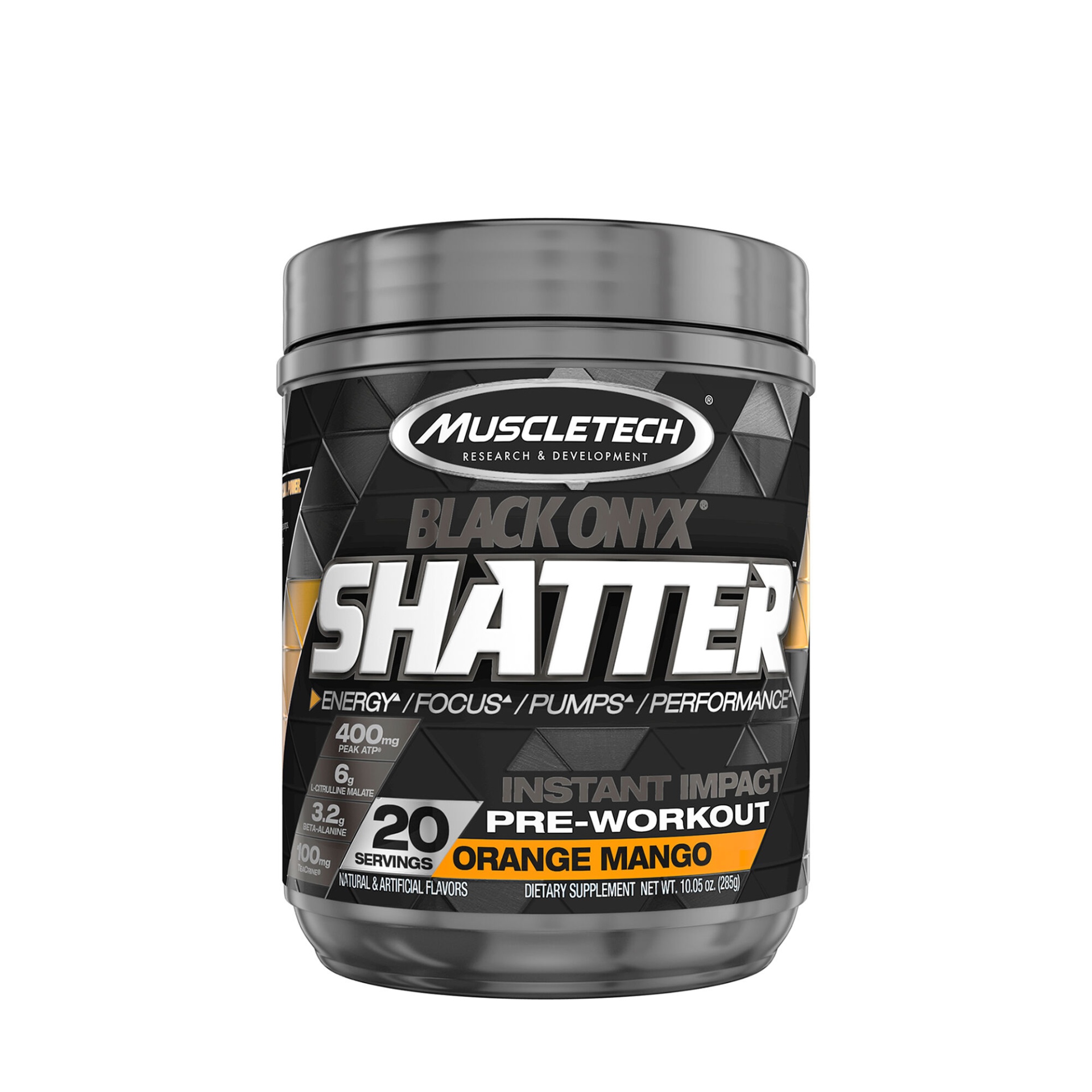 slide 1 of 1, MuscleTech Shatter Black Onyx - Orange Mango, 1 ct