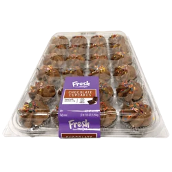 FRESH FROM MEIJER FFM 24ct CHOCOLATE ICED CHOCOLATE CUPCAKES
