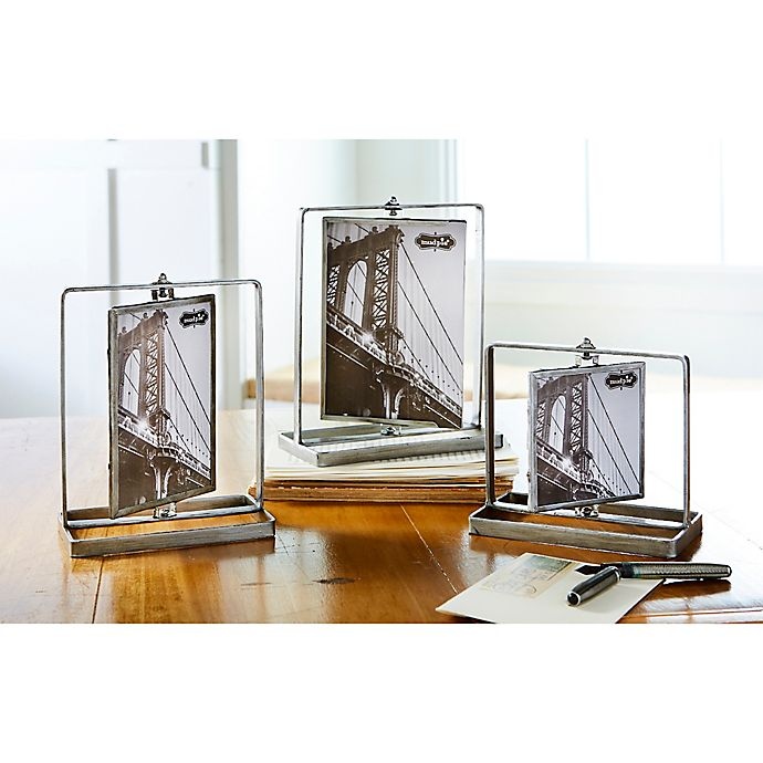 slide 2 of 2, Mud Pie Industrial Metal Rotating Frame, 6 in x 4 in