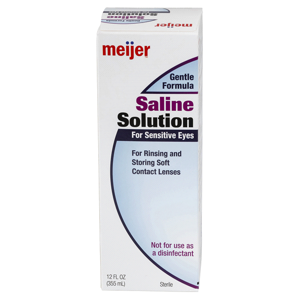 slide 1 of 1, Meijer Saline Solution For Sensitive Eyes, 12 oz