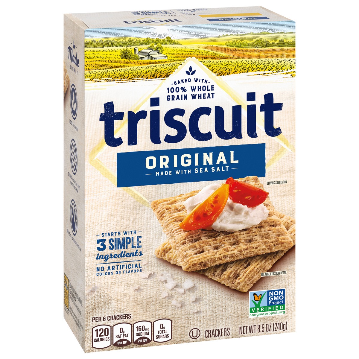 slide 9 of 9, Triscuit Original Whole Grain Wheat Crackers, Vegan Crackers, 8.5 oz, 8.5 oz
