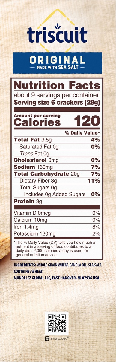 slide 5 of 9, Triscuit Original Whole Grain Wheat Crackers, Vegan Crackers, 8.5 oz, 8.5 oz