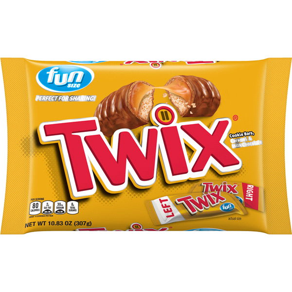 slide 1 of 1, TWIX Cookie Bars Caramel Fun Size Snacks, 11.4 oz