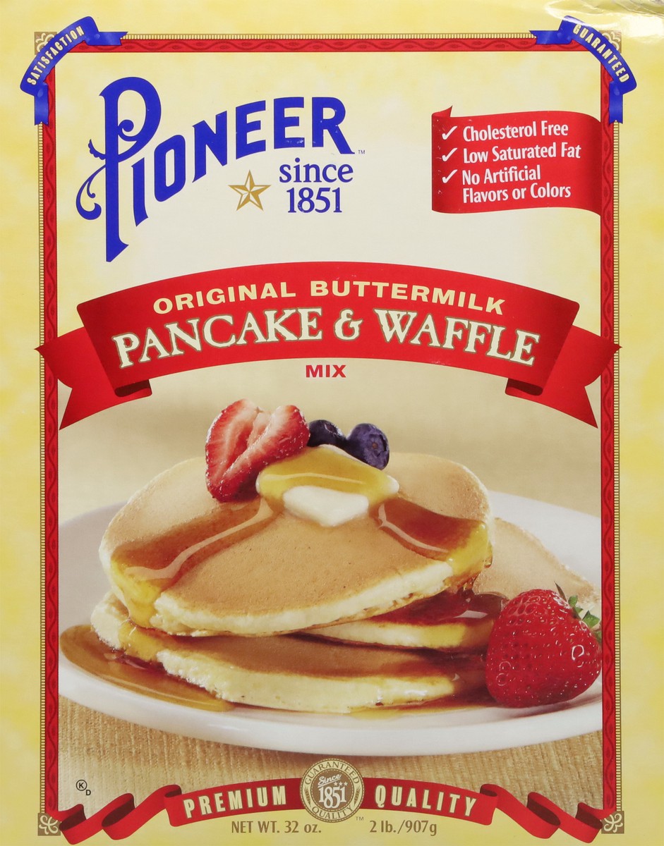 slide 3 of 11, Pioneer Original Buttermilk Pancake & Waffle Mix 32 oz, 32 oz