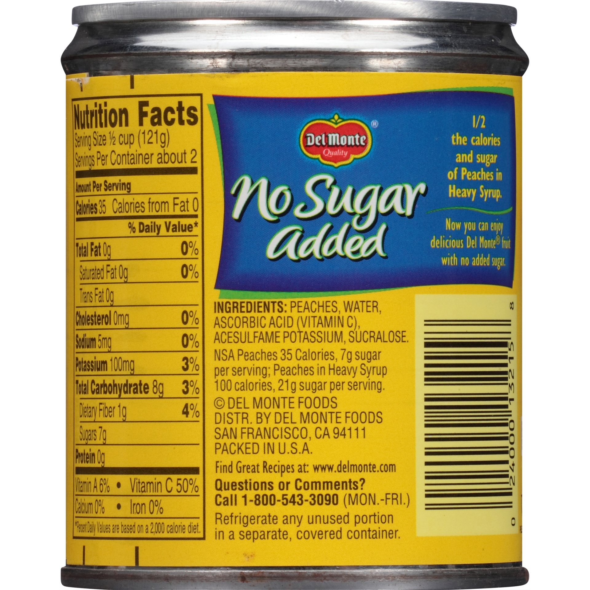 slide 4 of 6, Del Monte Peach Chunks, California, No Sugar Added, 8.25 oz