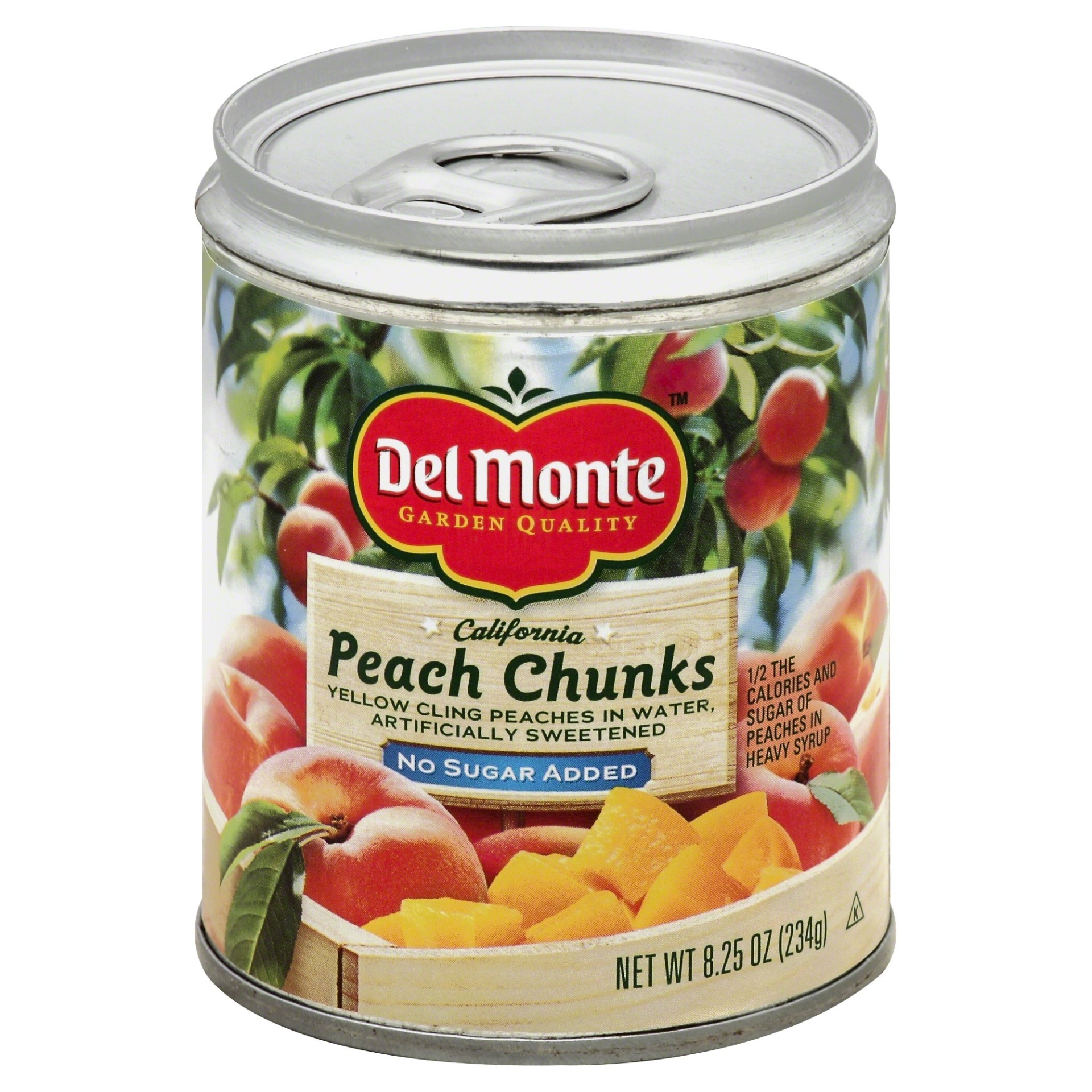 slide 1 of 6, Del Monte Peach Chunks, California, No Sugar Added, 8.25 oz