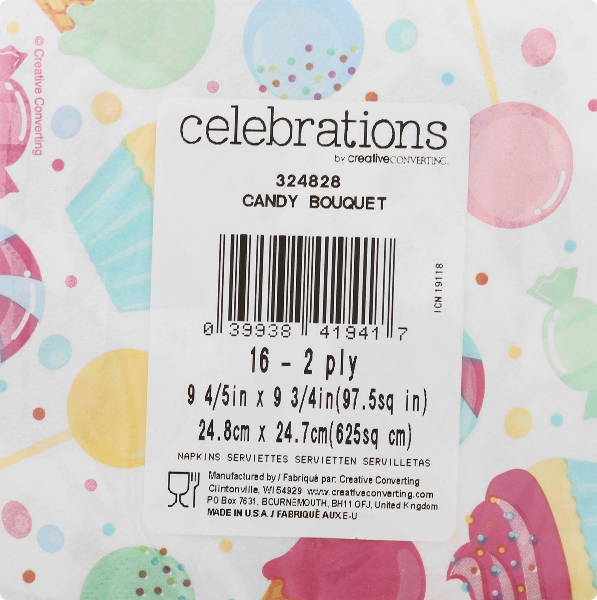 slide 5 of 10, Creative Converting Celebrations 2 Ply Candy Bouquet Napkins 16 ea, 16 ct
