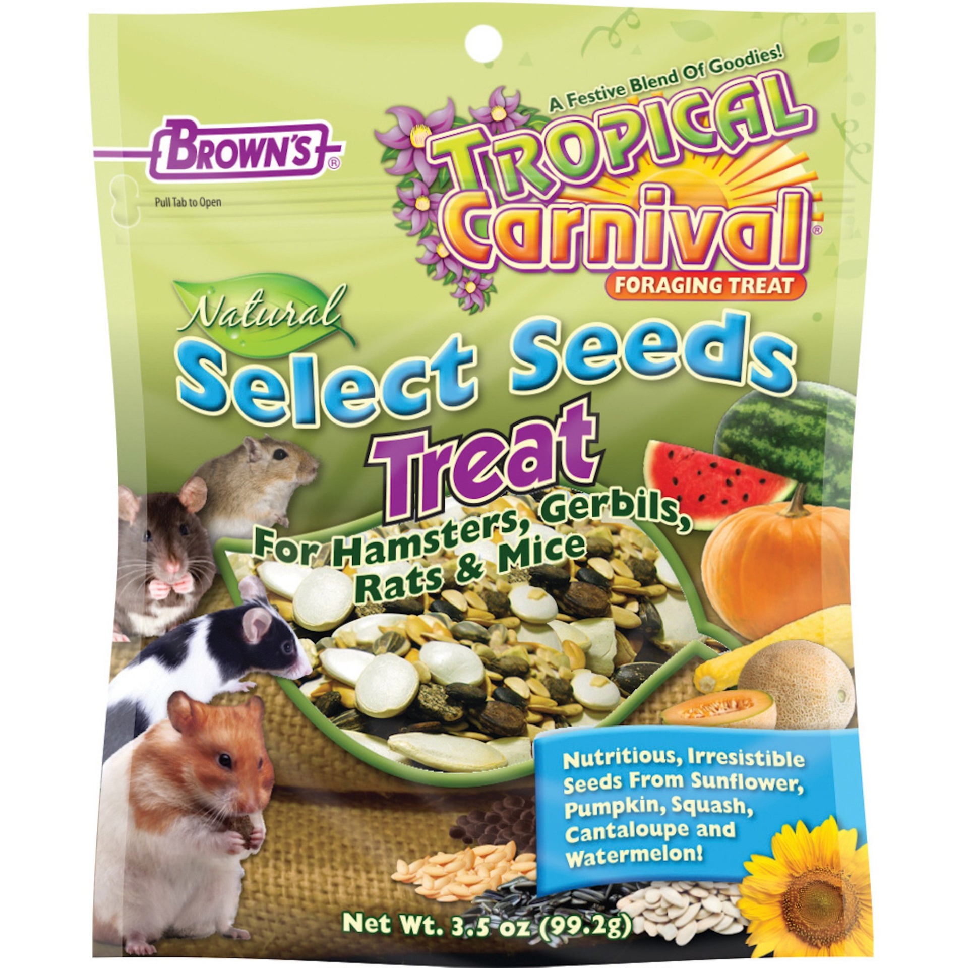 slide 1 of 1, Brown's Tropical Carnival Natural Select Seeds Treat, 3.5 oz