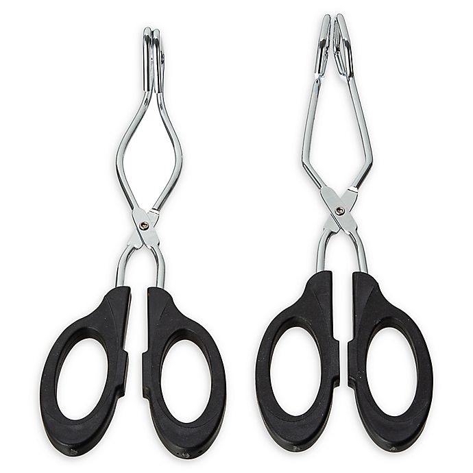 slide 1 of 5, SALT Metal/Plastic Tongs - Black/Grey, 2 ct