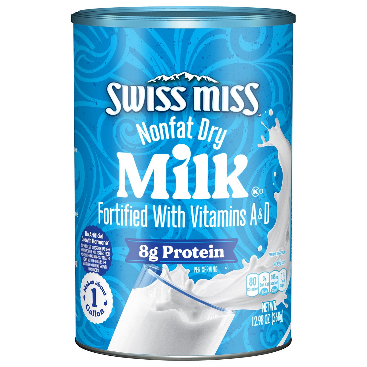 slide 1 of 2, Swiss Miss Nonfat Dry Milk With Vitamins A and D, Makes About 1 Gallon, 12.98 oz., 12.98 oz