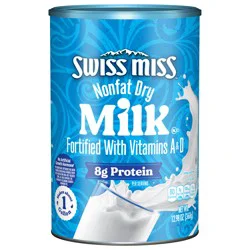 Swiss Miss Nonfat Dry Milk With Vitamins A and D, Makes About 1 Gallon, 12.98 oz.