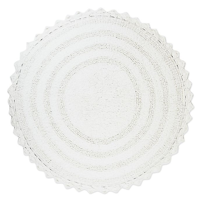 slide 1 of 1, Design Imports Reversible Crochet Round Bath Mat - White, 28 in