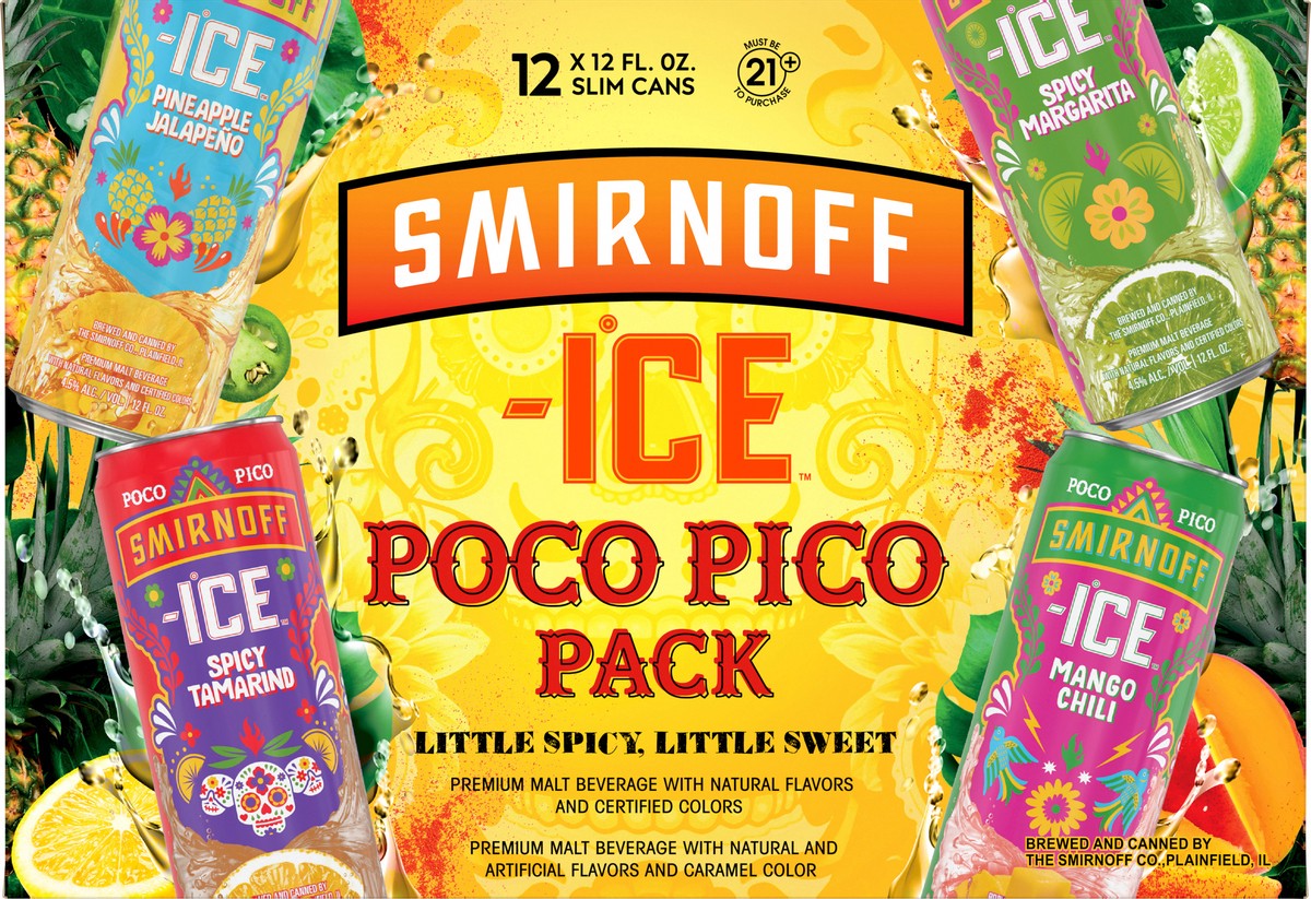 slide 4 of 9, Smirnoff Ice Poco Pico Variety Pack, 12 fl oz, 12 Pack Cans, 4.5% ABV, 144 fl oz