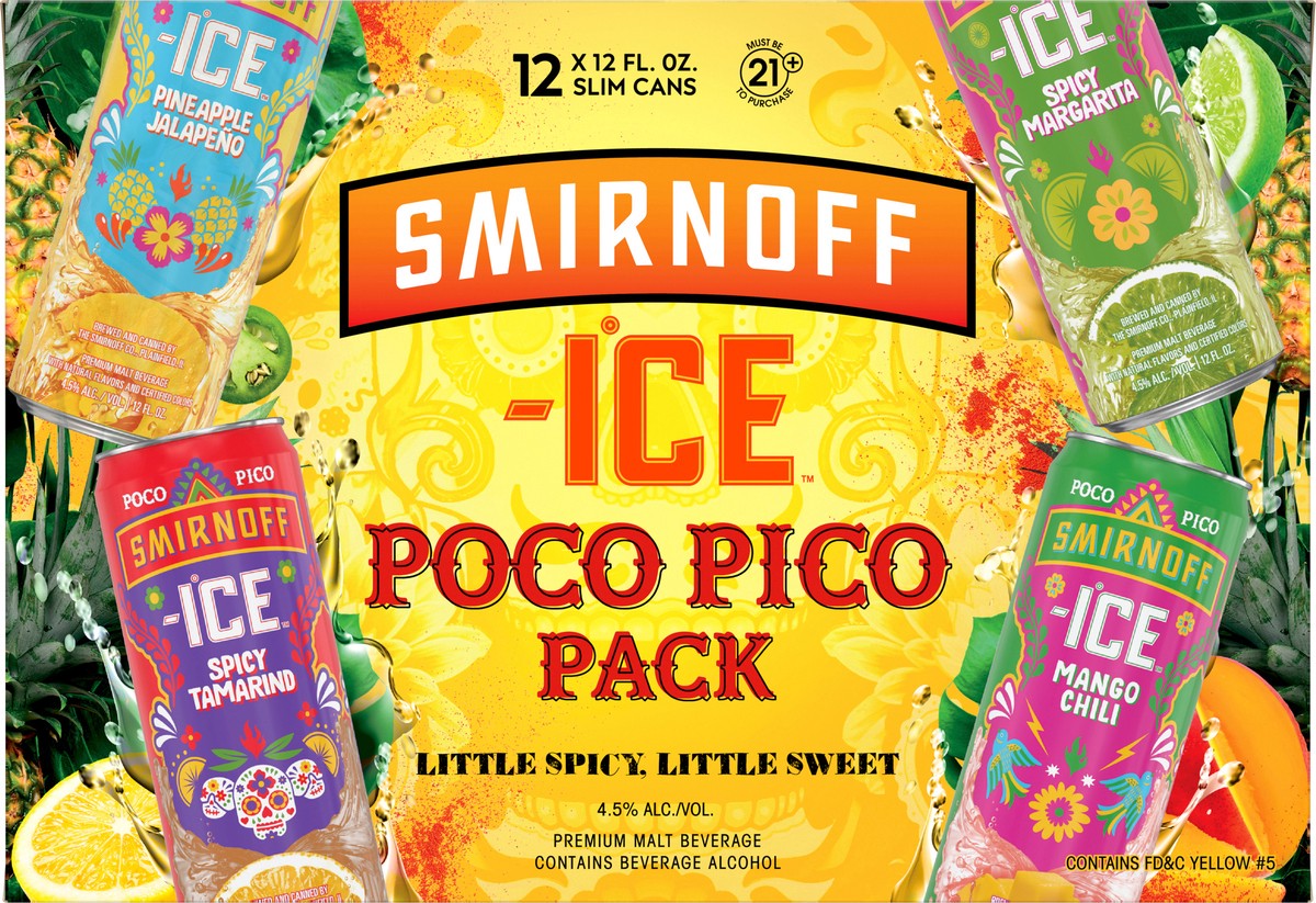 slide 7 of 9, Smirnoff Ice Poco Pico Variety Pack, 12 fl oz, 12 Pack Cans, 4.5% ABV, 144 fl oz