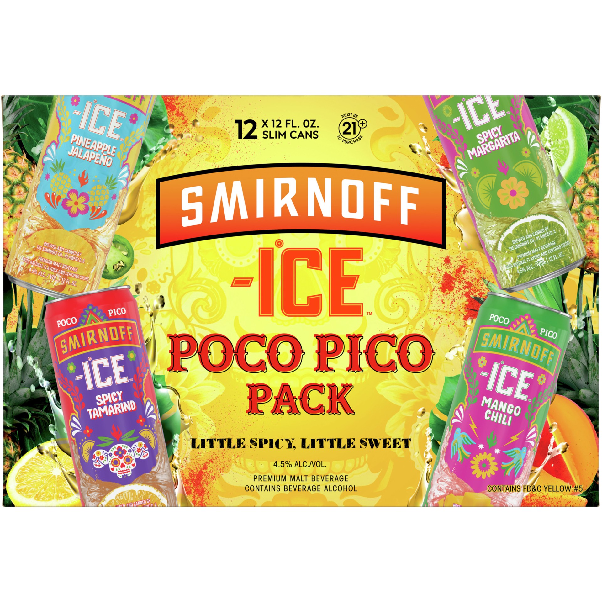 slide 1 of 9, Smirnoff Ice Poco Pico Variety Pack, 12 fl oz, 12 Pack Cans, 4.5% ABV, 144 fl oz