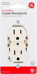 GE Grounding Duplex Receptacle - Light Almond, 1 ct