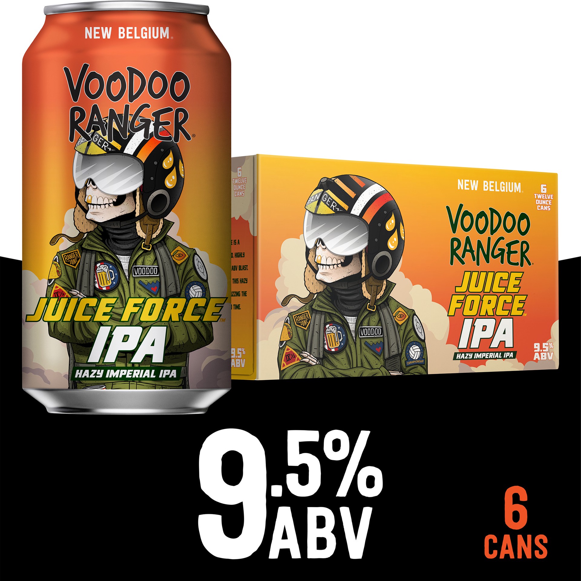 slide 1 of 1, Voodoo Ranger Juice Force Hazy Imperial IPA Beer, 6 Pack, 12 fl oz Cans, 12 ct