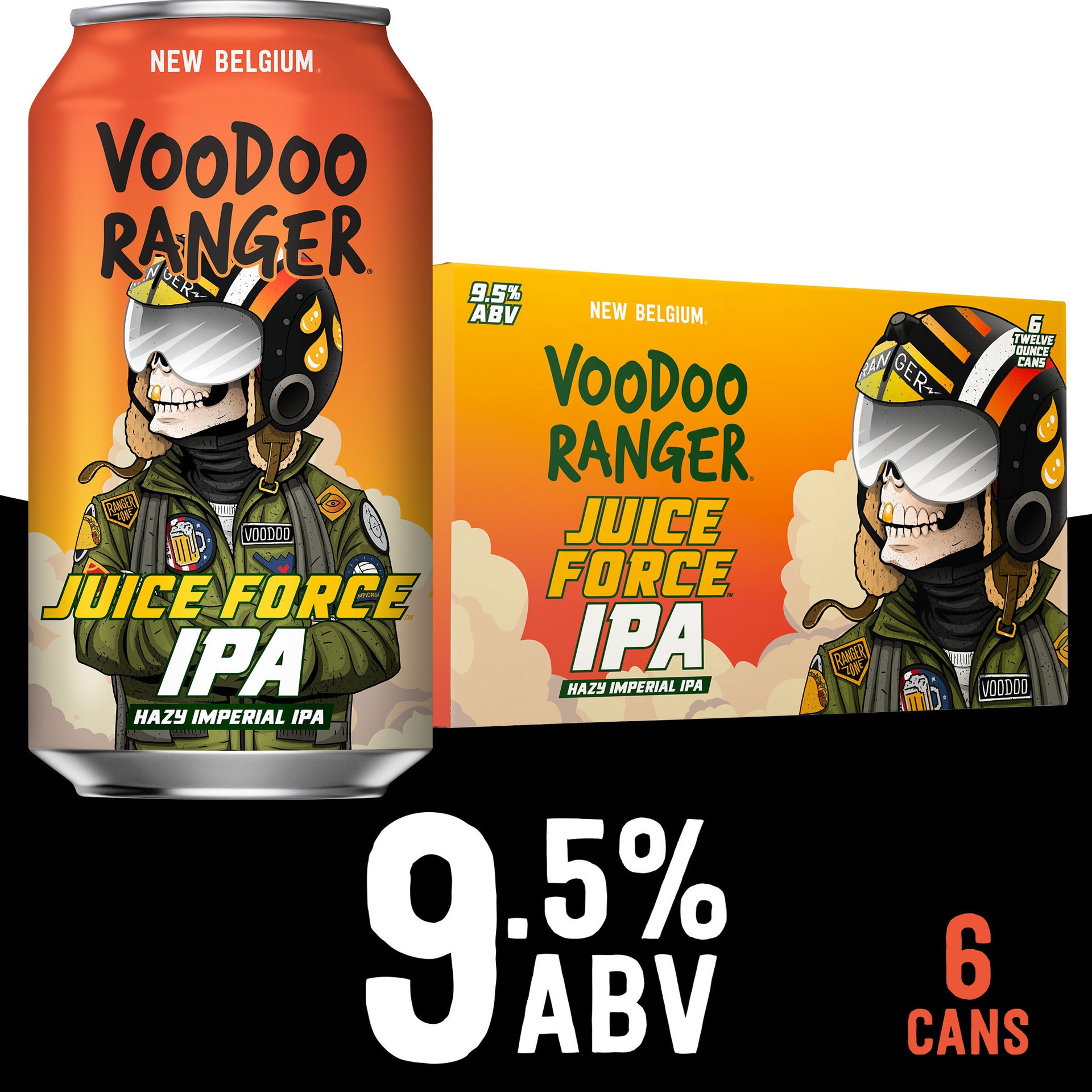 slide 1 of 1, Voodoo Ranger Juice Force Hazy Imperial IPA Beer, 6 Pack, 12 fl oz Cans, 6 ct; 12 oz