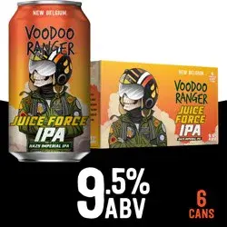 Voodoo Ranger Juice Force Hazy Imperial IPA Beer, 6 Pack, 12 fl oz Cans