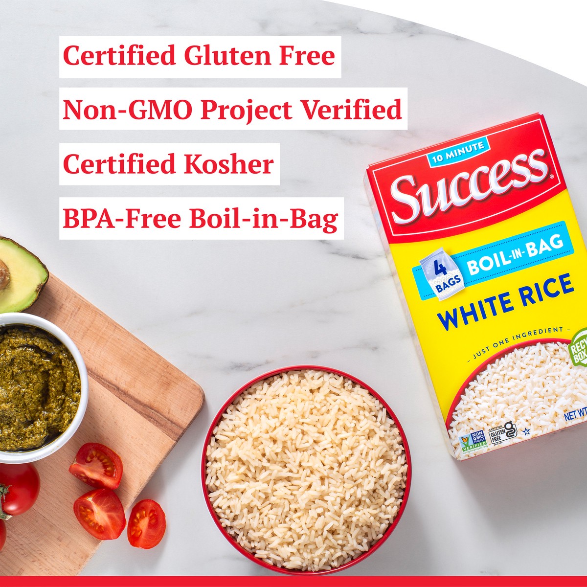slide 9 of 9, Success White Rice, Boil-in-Bag, 14 oz