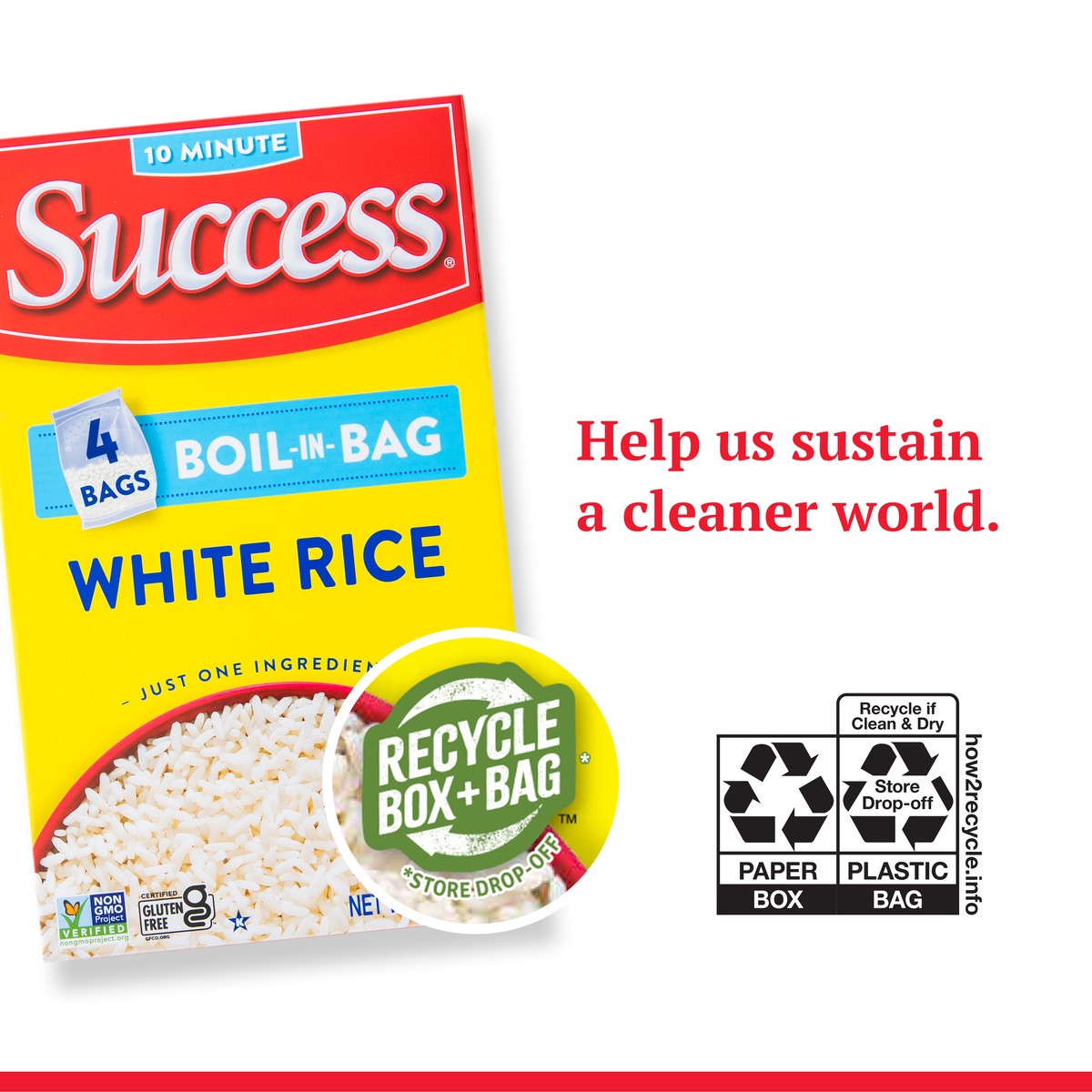 slide 3 of 9, Success White Rice, Boil-in-Bag, 14 oz