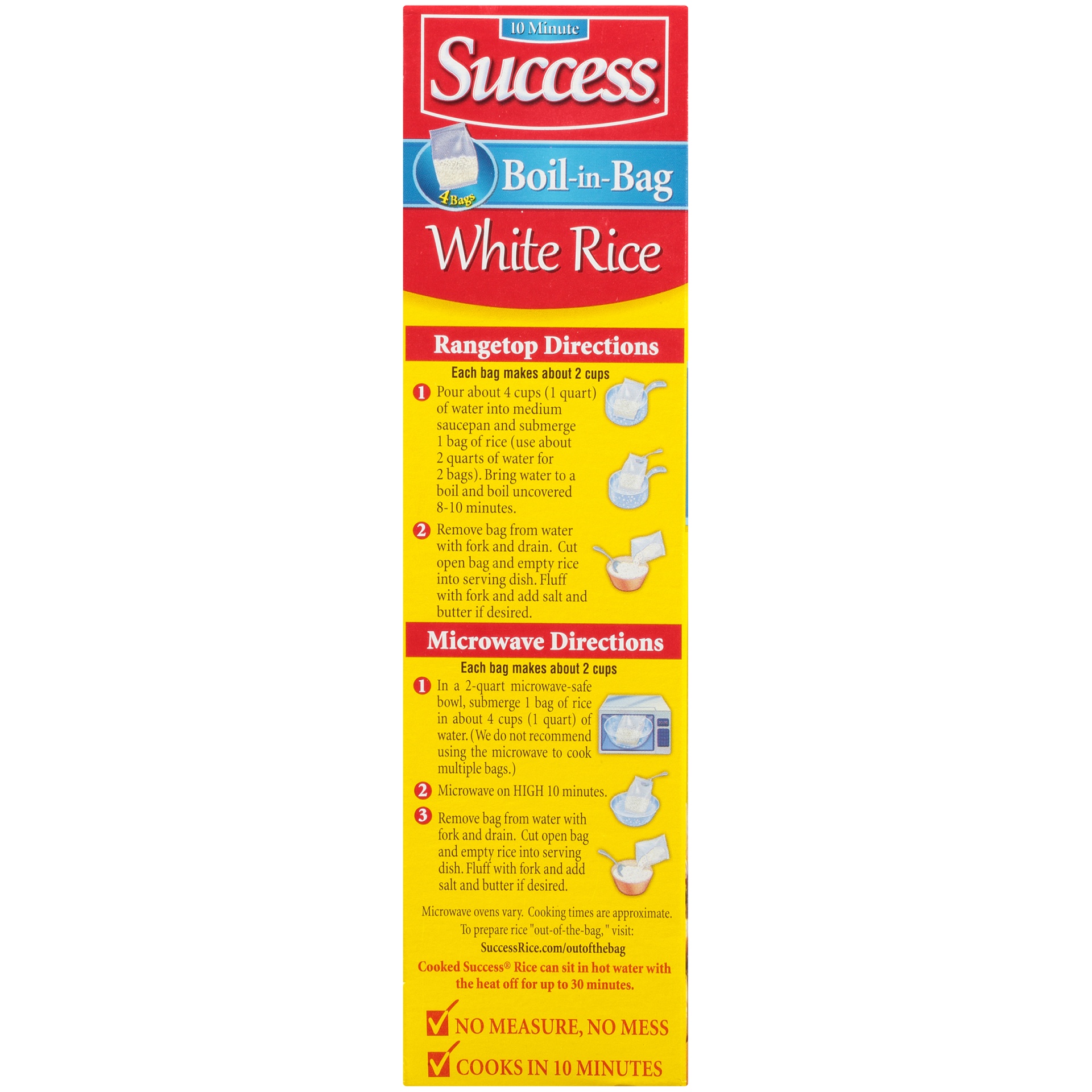 slide 4 of 8, Success Enriched Precooked Boil-in-Bag White Rice, 14 oz