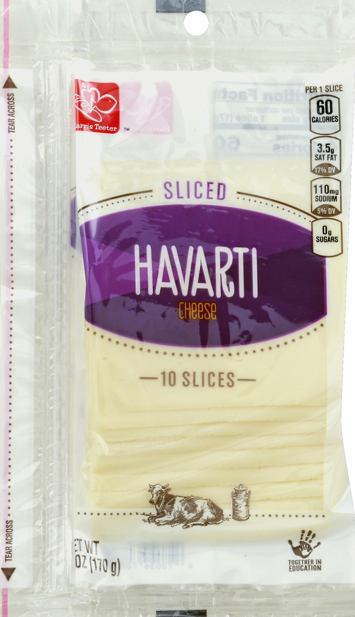 slide 3 of 3, Harris Teeter Traders Sliced Cheese Havarti, 6 oz