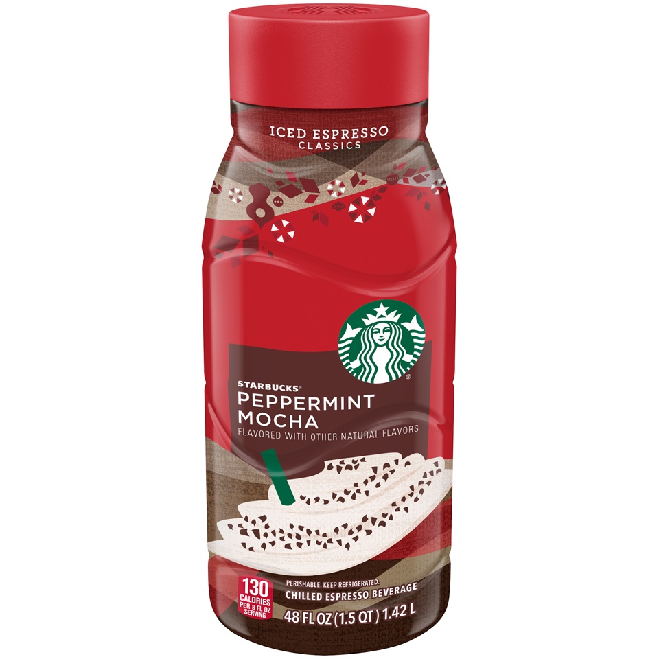 slide 1 of 1, Starbucks Iced Espresso Classics Peppermint Mocha Chilled Espresso Beverage - 48 fl oz, 48 oz