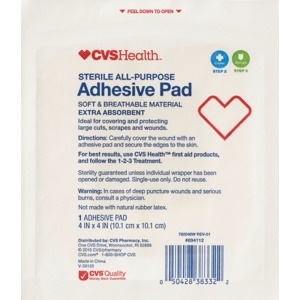 slide 1 of 1, CVS Health Sterile All-Purpose Adhesive Pad 4in X 4in, 1 ct