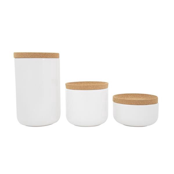 slide 1 of 1, Kamenstein Ceramic & Cork 3Pc Canister Set, 3 ct