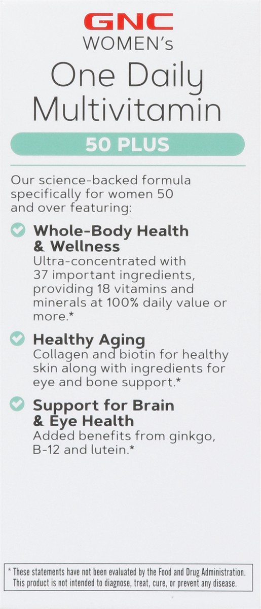 slide 9 of 9, GNC Women's One Daily 50+ Vitamin, 60 ct