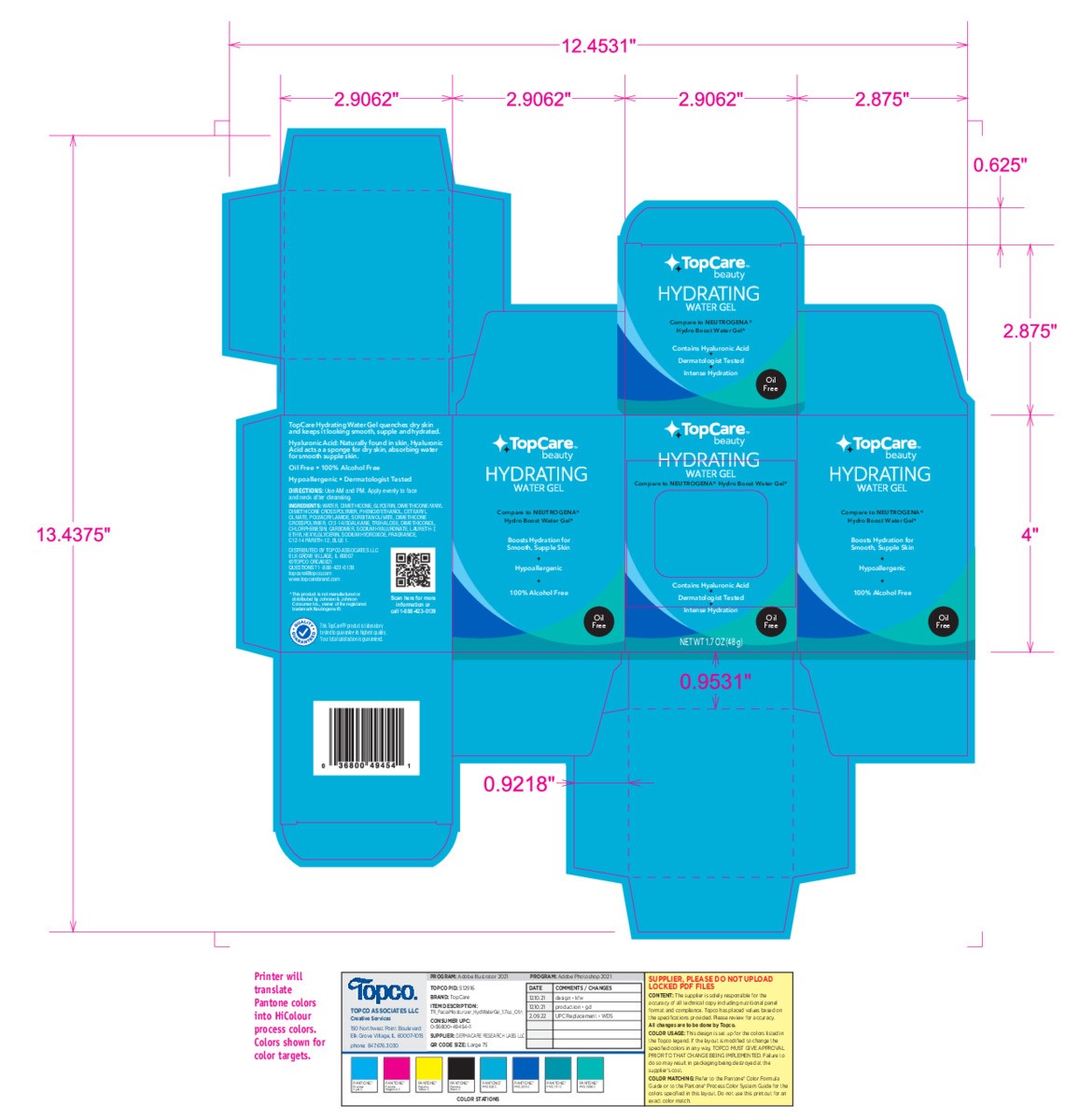 slide 10 of 14, Topcare Facial Moisturizing Water Gel, 1.7 oz