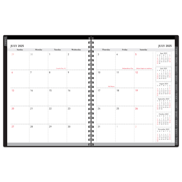 slide 4 of 6, Office Depot 2025-2026 Office Depot® Brand 14-Month Weekly/Monthly Academic Planner, Vertical Format, 7-1/2"" x 9"", 30% Recycled, Black, July 2025 To August 2026, 1 ct