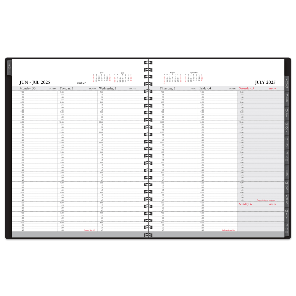 slide 3 of 6, Office Depot 2025-2026 Office Depot® Brand 14-Month Weekly/Monthly Academic Planner, Vertical Format, 7-1/2"" x 9"", 30% Recycled, Black, July 2025 To August 2026, 1 ct