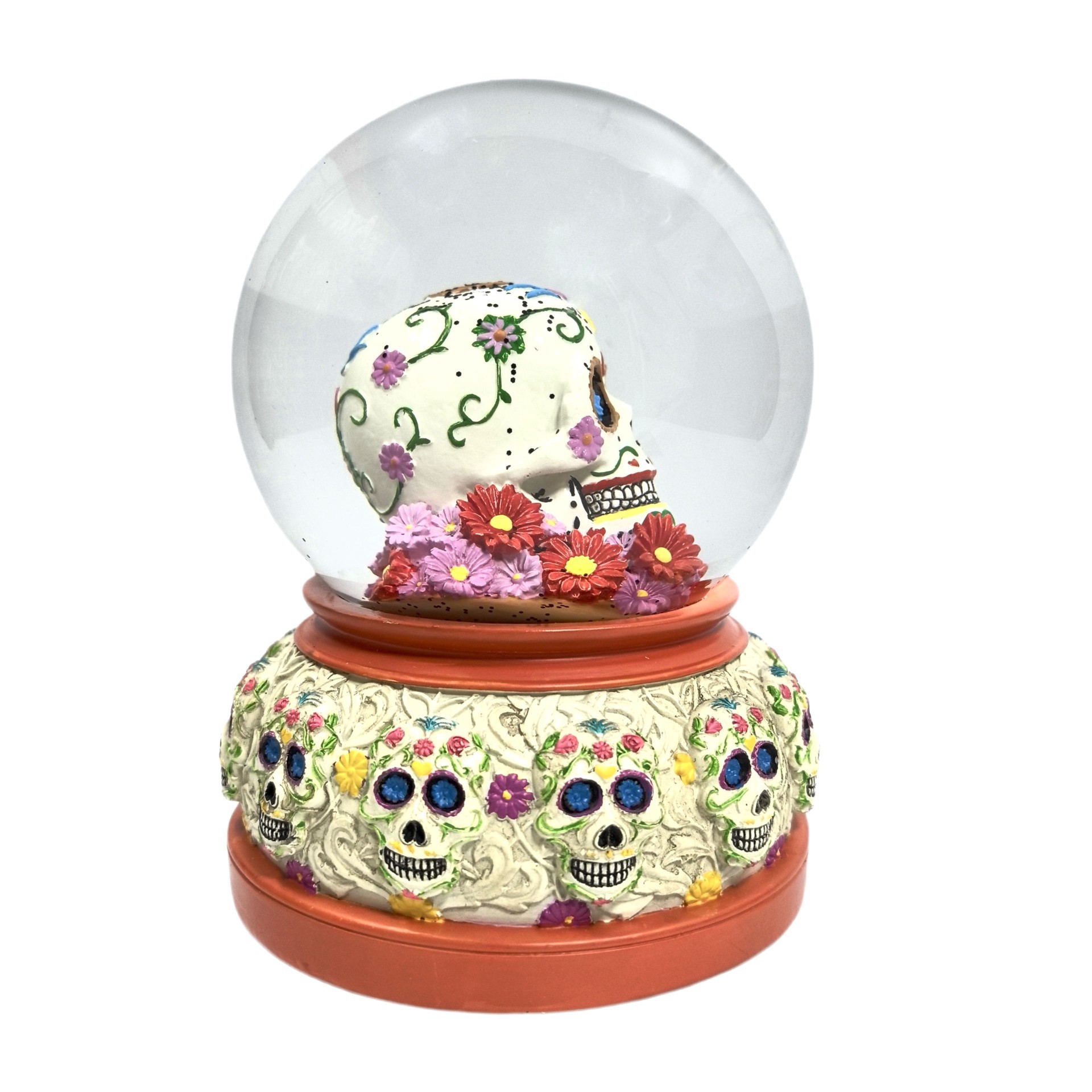 slide 3 of 3, 6.75" Sugar Skull Musical Water Globe By Ashland, 4.75 in x 4.75 in x 6.75 in