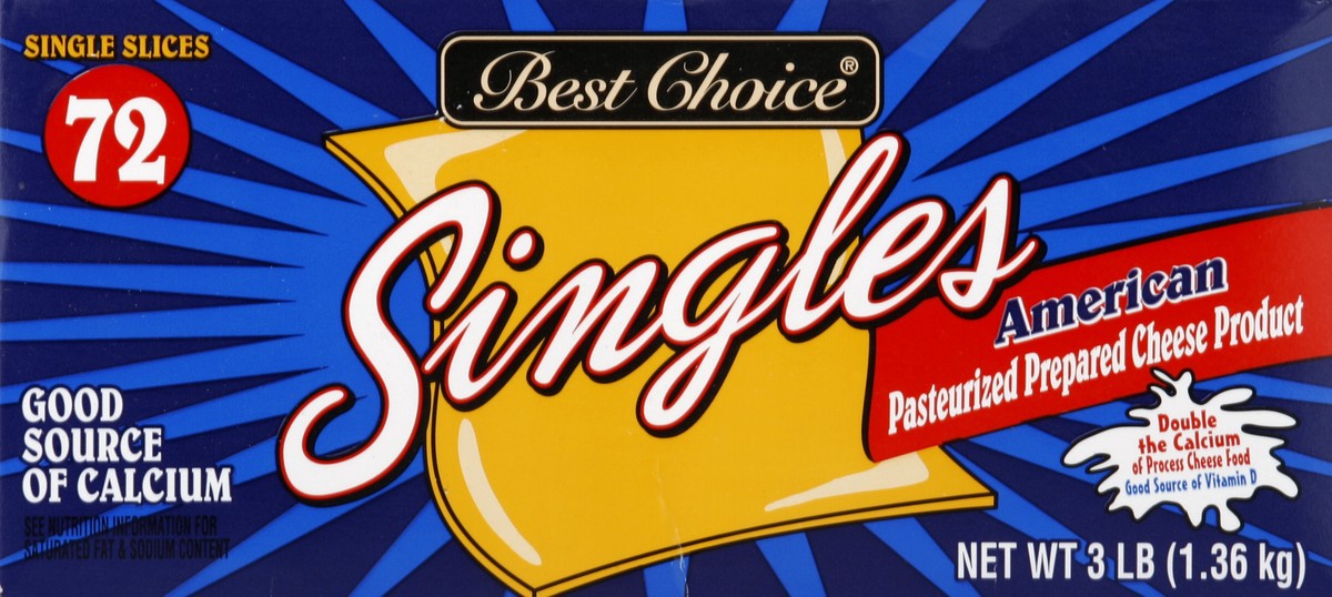 slide 2 of 4, Best Choice American Singles Pasteurized Cheese Product, 72 ct