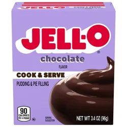 Jell-O Cook & Serve Chocolate Flavor Pudding & Pie Filling Mix, 3.4 oz Box