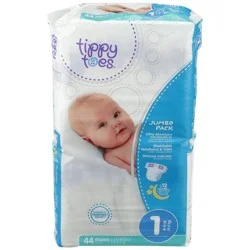 Tippy Toes Diapers, Size 1 - 8-14 lb