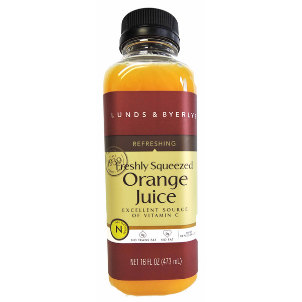 slide 1 of 1, L&B Freshly Squeezed Orange Juice - 16 oz, 16 oz