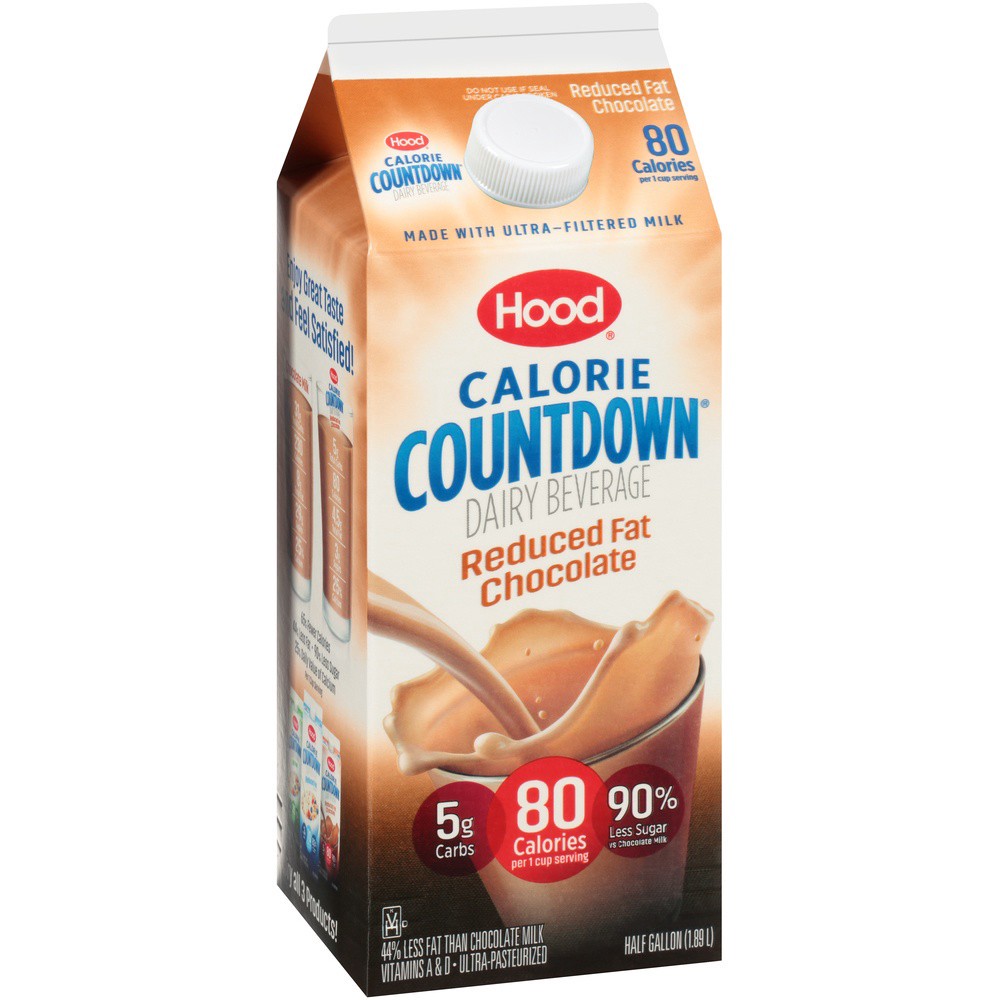 slide 2 of 8, Hood Calorie Countdown Dairy Beverage Reduced Fat Chocolate, 64 fl oz