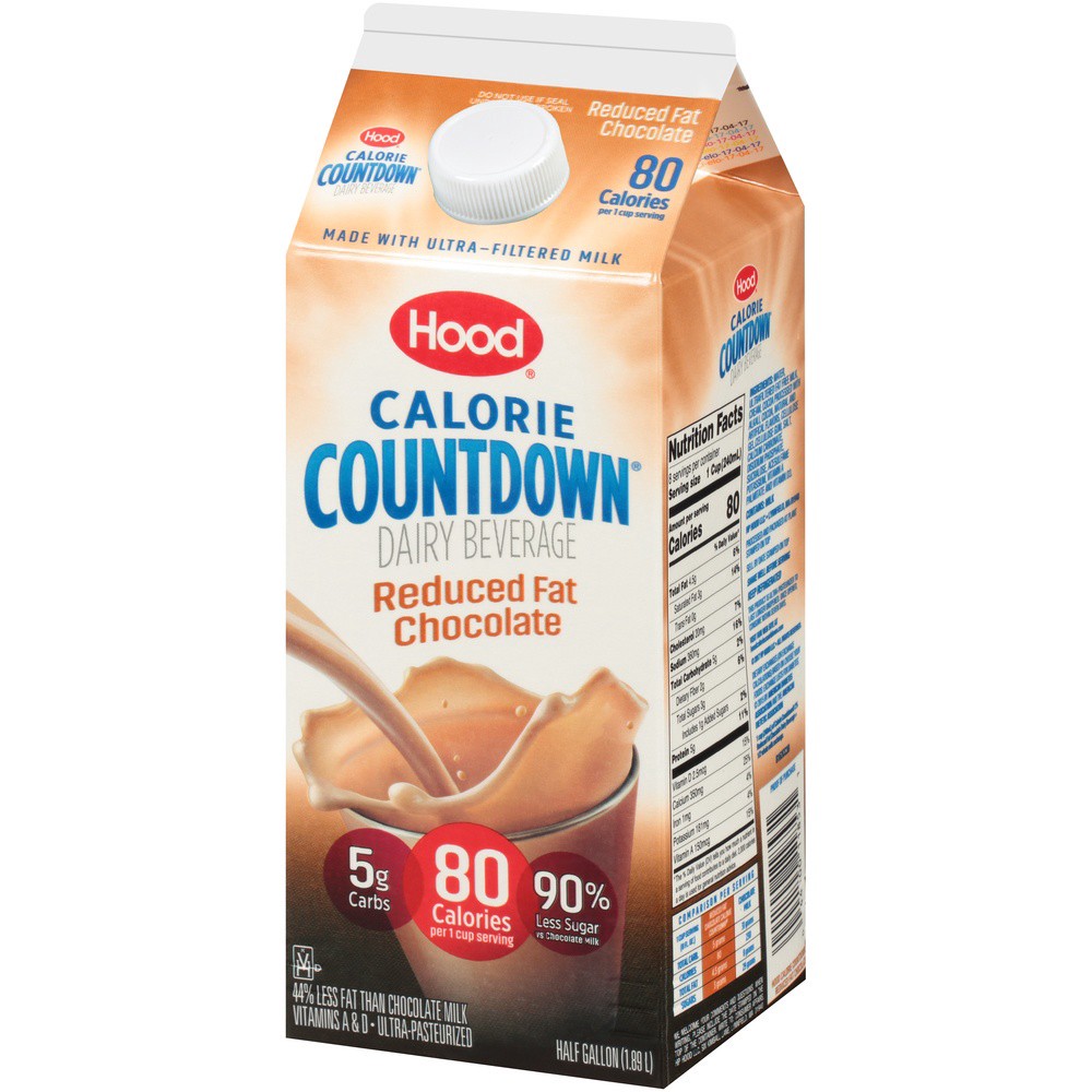 slide 3 of 8, Hood Calorie Countdown Dairy Beverage Reduced Fat Chocolate, 64 fl oz