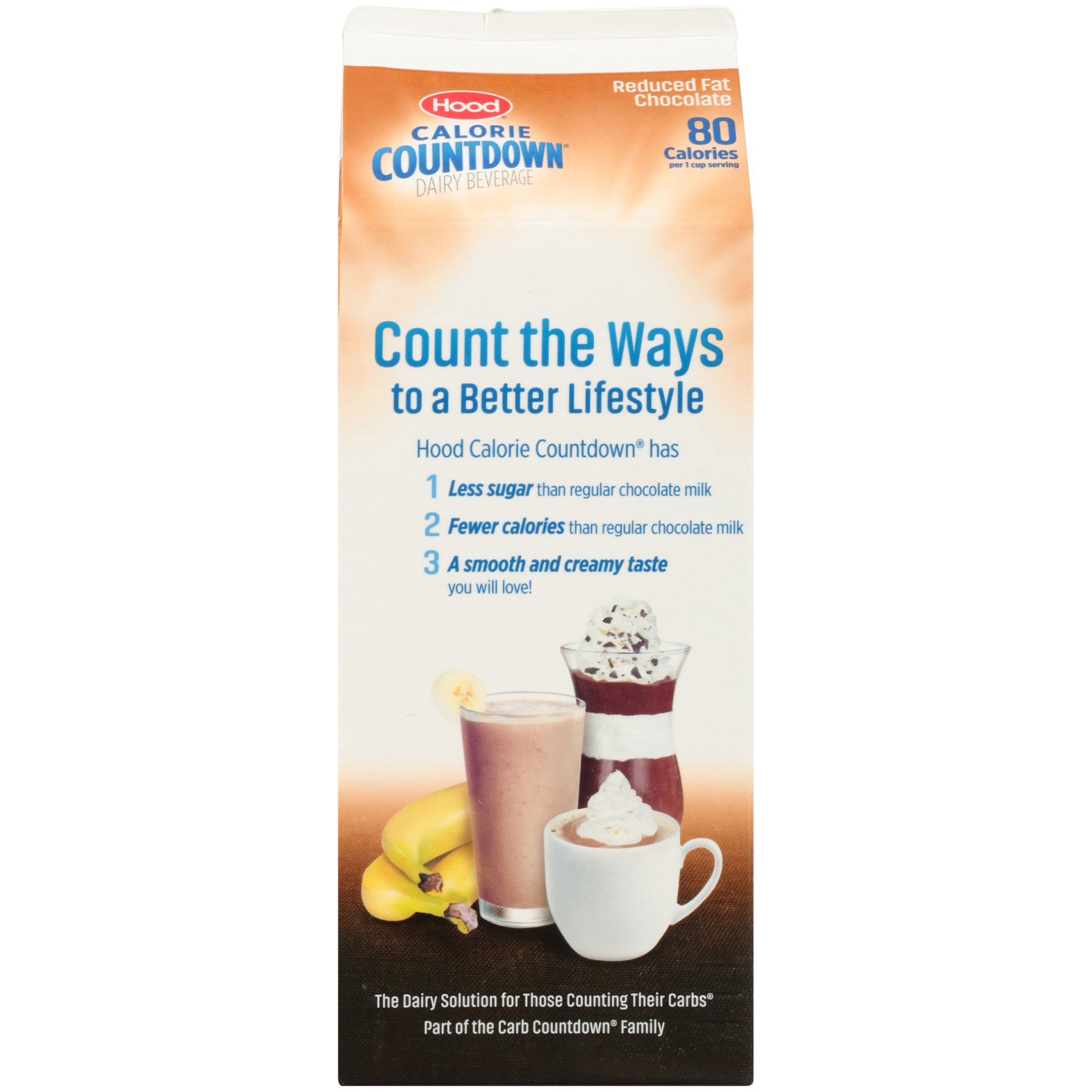 slide 6 of 8, Hood Calorie Countdown Dairy Beverage Reduced Fat Chocolate, 64 fl oz