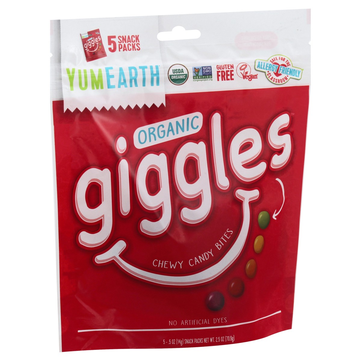 slide 3 of 10, YumEarth Giggles Organic Chewy Candy Bites 5 ea, 1 ct