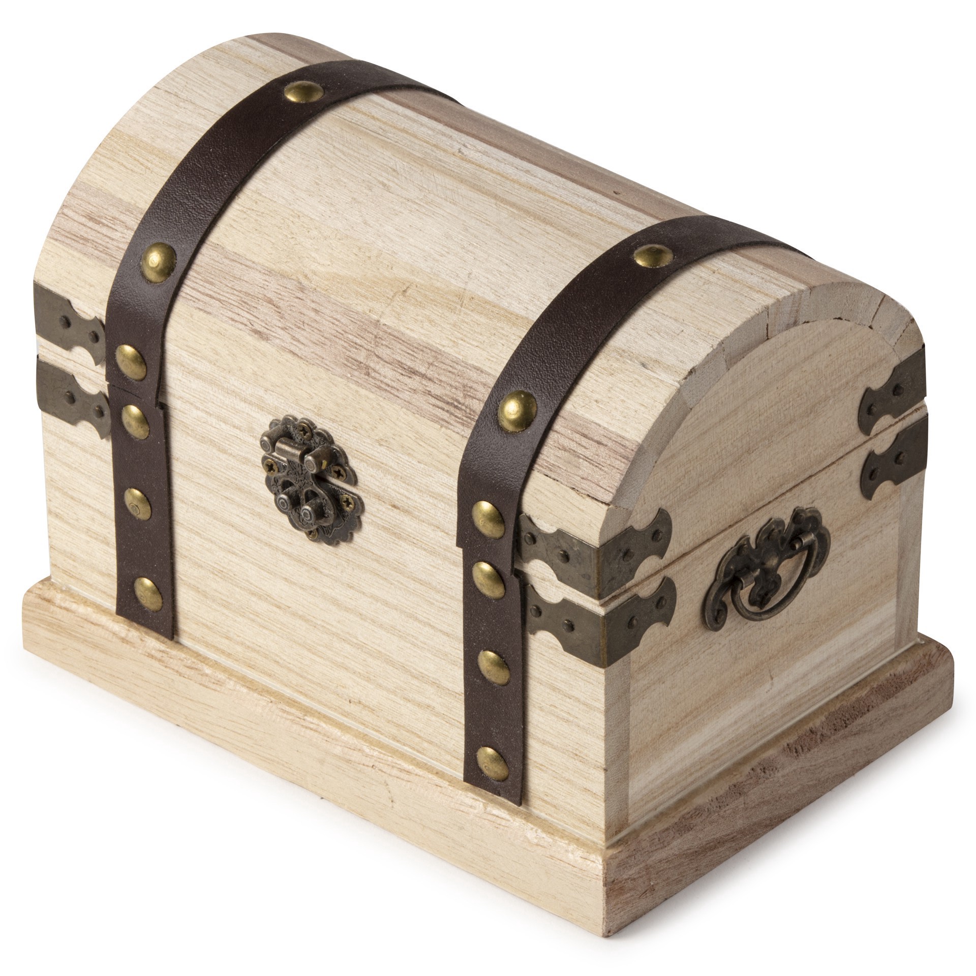 slide 4 of 4, Wood Box With Metal Accents By Make Market, 7 in x 4.75 in x 5.25 in