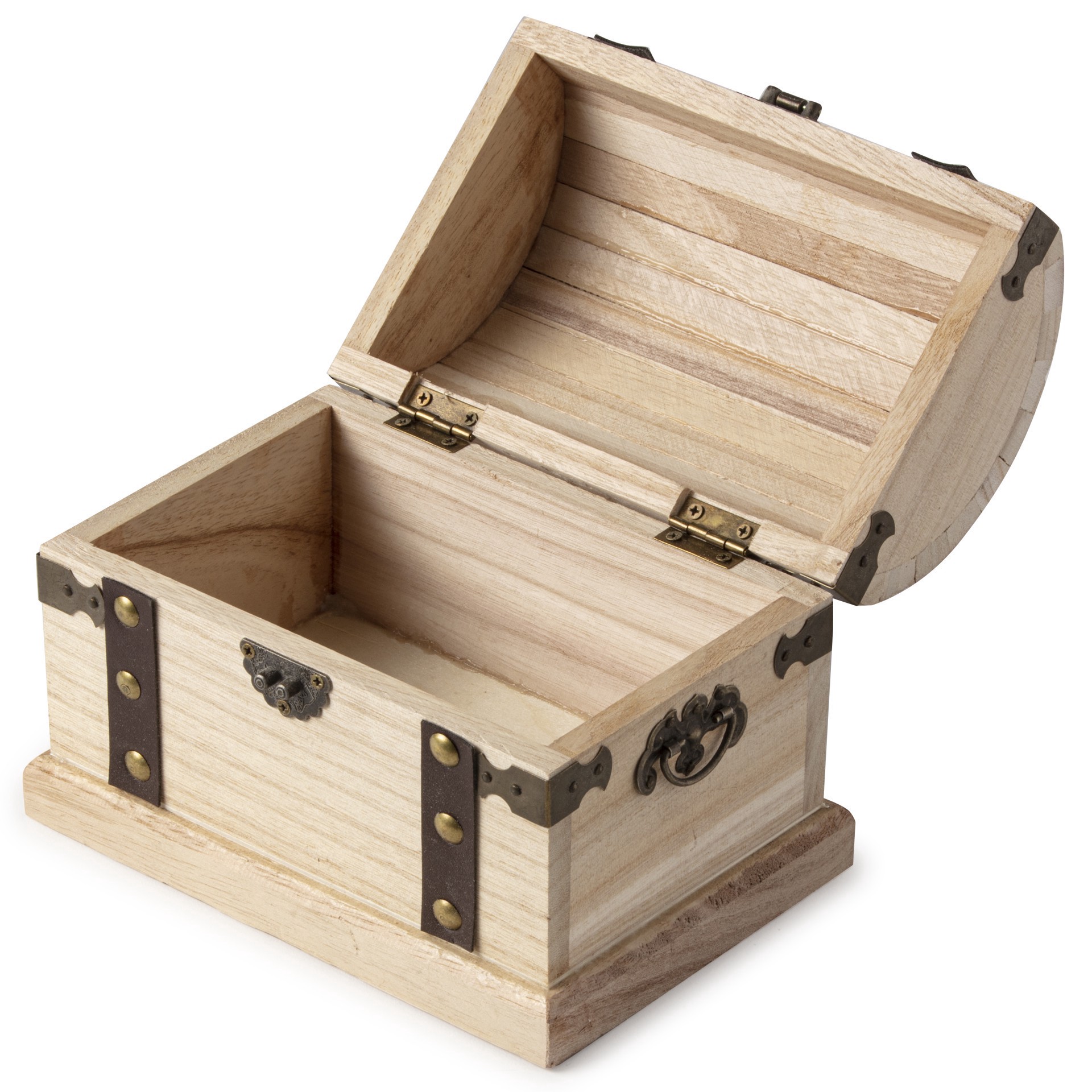 slide 3 of 4, Wood Box With Metal Accents By Make Market, 7 in x 4.75 in x 5.25 in