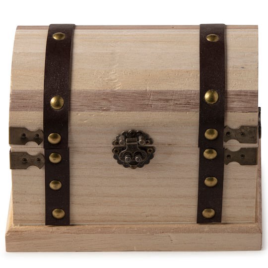 slide 1 of 4, Wood Box With Metal Accents By Make Market, 7 in x 4.75 in x 5.25 in