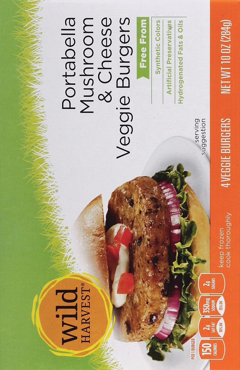 slide 8 of 8, Wild Harvest Portbela Mushrm Veggie Cheese Burger, 10 oz